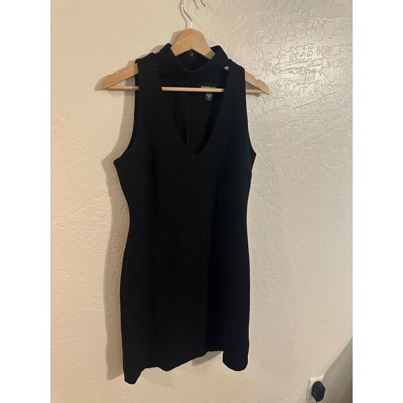 Y Fifteen Twenty Strap Neck Black Cutout Shift Cocktail Mini Dress - Picture 3 of 9